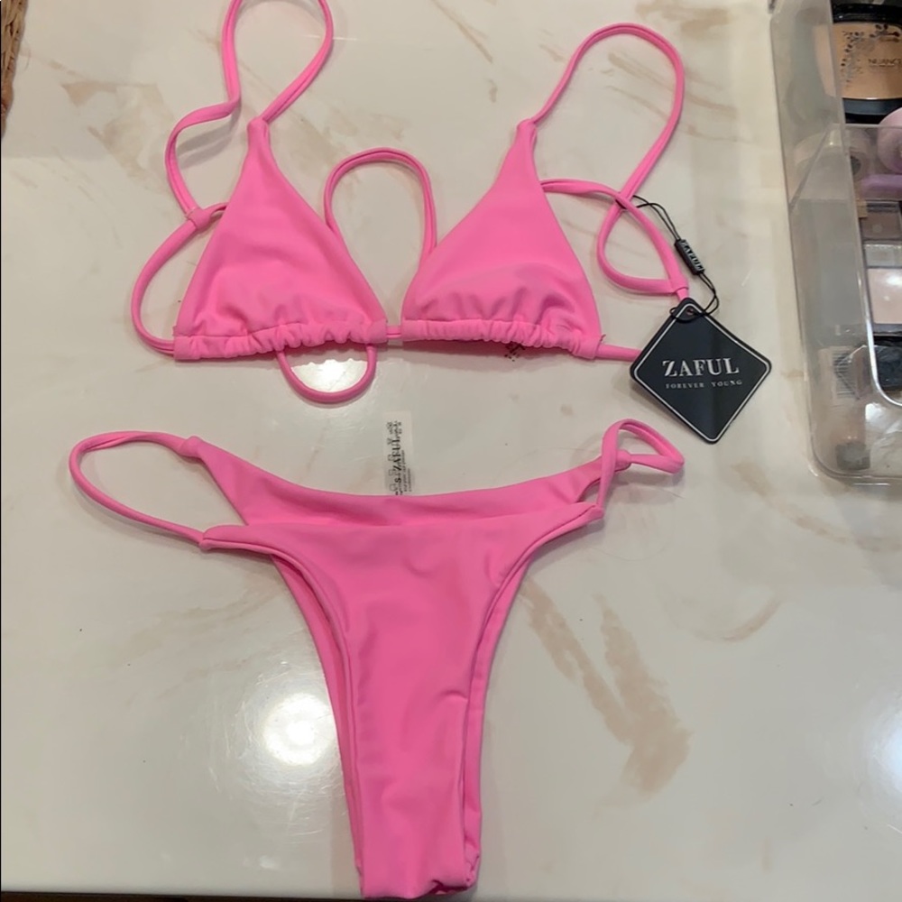 Bright pink bikini set